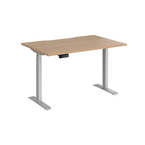 Elev8 Contract Straight Sit-Stand Desk - 1200 - Silver - Beech